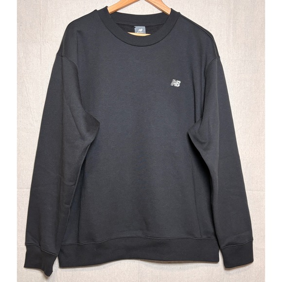 New Balance Other - New Balance Mens Essentials Stacked Logo Crewneck Sweatshirt Black Large Fleece